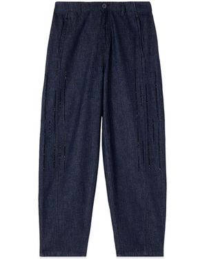 Oltre Jeans ,Blauw ,Pailletten Baggy Jeans Met Paillettenborduursel