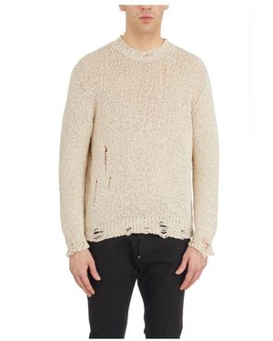 Avant Toi Round-Neck Knitwear - Natural