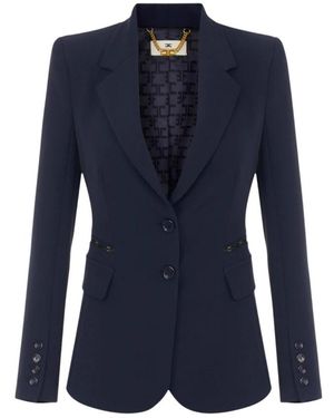 Elisabetta Franchi Double Crepe Stretch Blazer - Blauw