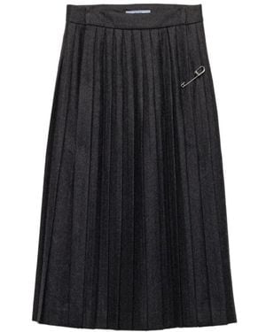 Prada Plissee-Midirock - Schwarz