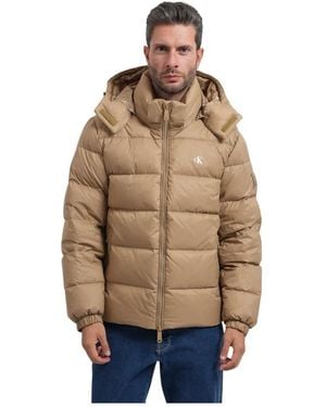 Calvin Klein Nylon Relaxed Puffer Jacke - Natur