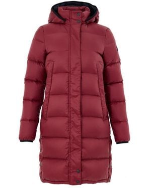 Moose Knuckles Piumino Puffer Lungo Imbottito Con Cappuccio - Rood
