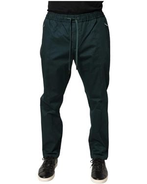 Dolce & Gabbana Stretch Cotton jogging Trousers With Plate - Multicolour