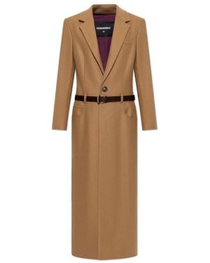 DSquared² Jassen ,Bruin ,Wol Low Belt Coat