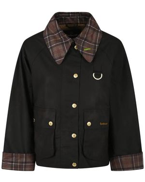 Barbour Jassen ,Zwart ,Katoen Icons Tartan Collar Spey Wax Jacket