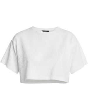Iceberg Tops ,Wit ,T-Shirt Cropped Fit Logo Allover