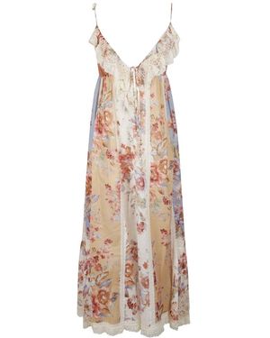 Zimmermann Kleedjes ,Veelkleurig ,Midi Jurk - Naturel