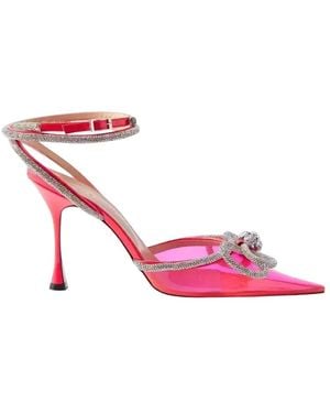 Mach & Mach Neon Pvc Double Bow Stilettos - Roze