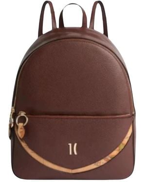 Alviero Martini 1A Classe Castle Leather Backpack - Bruin