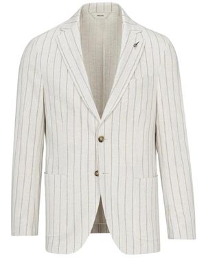 Paoloni Ungefütterte Jersey-Jacke Mit Nadelstreifen - Weiß