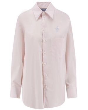 The Seafarer Overhemden ,Wit ,Katoen Kim Katoenen Shirt - Roze