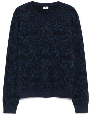 Etro Round-Neck Knitwear - Blu