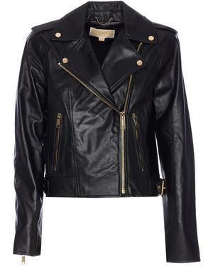 Michael Kors Leather Jackets - Black