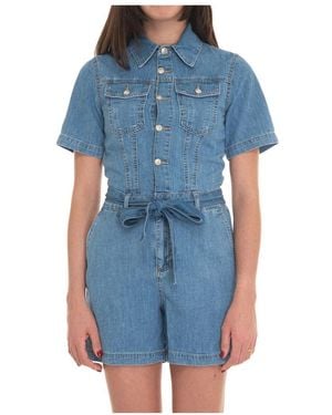Liu Jo Korte Jeans Trainingspak Met Riem - Blauw