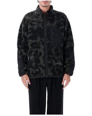 and wander Camo Pile Jacke - Schwarz
