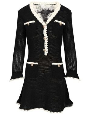 Self-Portrait Knitted Dresses - Black