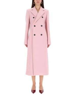 Sportmax Double-Breasted Coats - Rosa