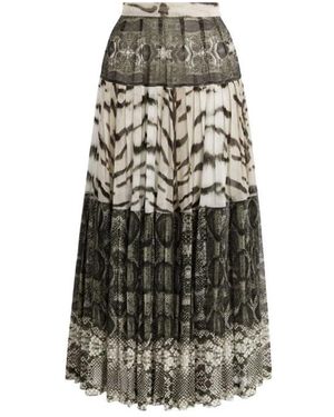 Roberto Cavalli Rokken ,Zwart ,La Tigresse Reptilla Geplooide Rok
