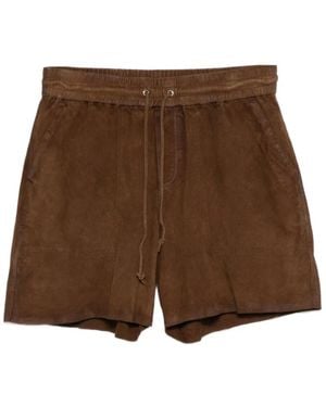 P.A.R.O.S.H. P.A.R.O..H. ,Korte Broeken ,Bruin ,Leer Short Marfa