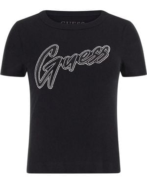 Guess Tops ,Zwart ,Katoen Gebreid Shirt