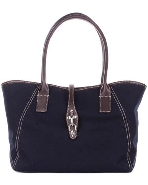 Fay Tassen ,Blauw ,Katoen Logo Front Handbag