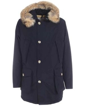 Woolrich Jassen ,Blauw ,Katoen Arctic Parka Met Afneembare Bontkraag