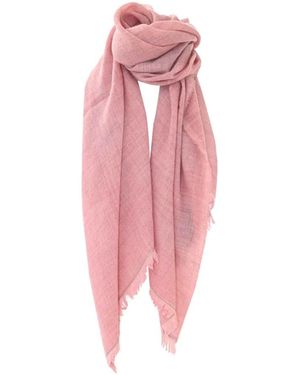 Kocca Accessoires ,Roze ,Katoen Stijlvolle Katoenen Sjaal Met Rafelrand