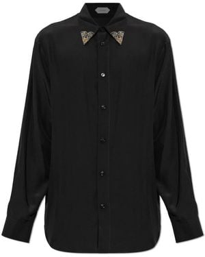Versace Silk-Poplin Regular Shirt - Schwarz