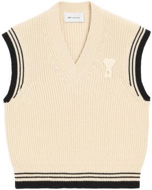 Ami Paris Sleeveless Knitwear - Neutre