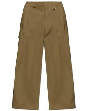 Balenciaga Broeken ,Groen ,Katoen Katoenen Broek Met Wijde Pasvorm