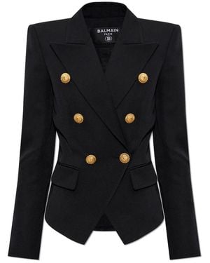Balmain Jassen ,Zwart ,Katoen Double-Breasted Blazer