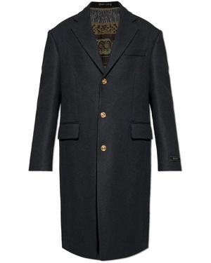 Versace Single-Breasted Coats - Negro