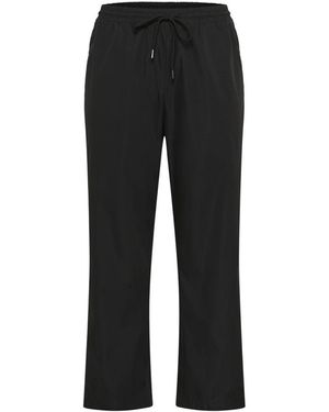 Kaffe Sportliche Schwarze Tiefe Hose Mit Weiten Beinen