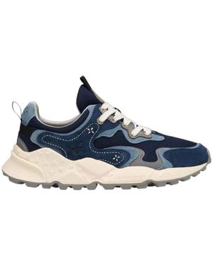 Flower Mountain Wildleder Strick Herrenschuhe - Blau