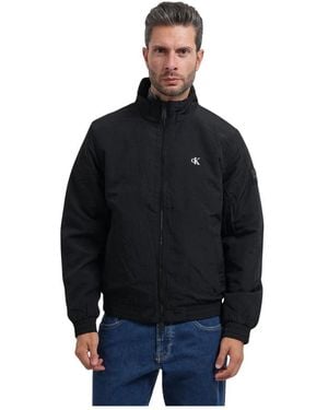 Calvin Klein Gepolsterde Nylon Ritshouder Jas - Zwart