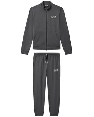 EA7 Fitness ,Grijs ,Katoen Jersey Trainingspak - Zwart