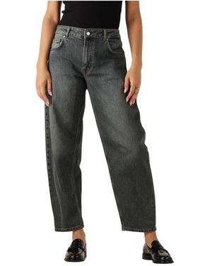 My Essential Wardrobe Hohe Taille Blaue Barrel Jeans - Schwarz