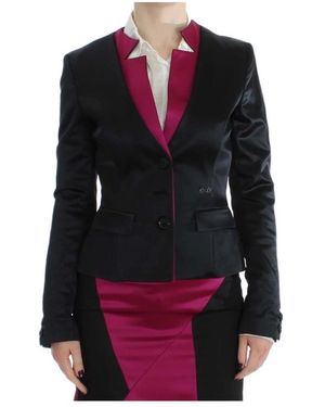 Exte Drieknoops Single Breasted Blazer - Zwart