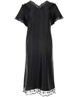 Simone Rocha Slash Lace Trim Easy Dress - Schwarz