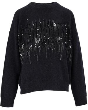 Peserico Round-Neck Knitwear - Negro