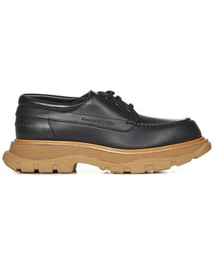 McQueen Schwarze derby-schnürschuhe aw24 - Blau