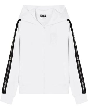 EA7 Hoodies & Sweatvesten ,Wit ,Katoen Logo Series Hooded Sweatshirt
