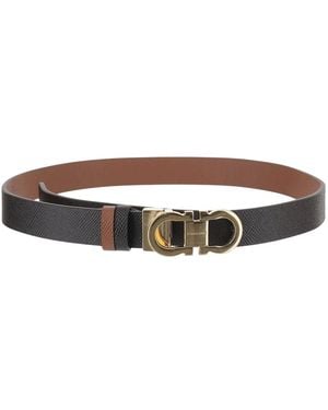 Ferragamo Double Gancini Gürtel - Braun
