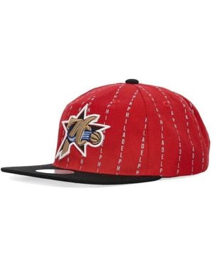 Mitchell & Ness Nba City Pinstripe Cap - Rot