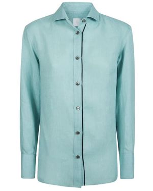 Eleventy Overhemden ,Blauw ,Linnen Camicia Classica