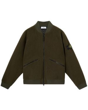 Stone Island Panno Ratinato Bomber - Grün