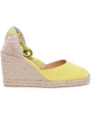 Castañer Carina/8 Keilabsatz-Espadrilles - Gelb