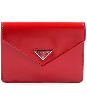 Prada Accessoires ,Rood ,Leer Speelkaarten Met Leren Etui