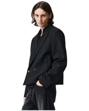 Adnym Atelier Oversized Doppelreihiger Herrenmantel - Schwarz
