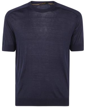 Moorer Korte Mouw Sweater - Blauw